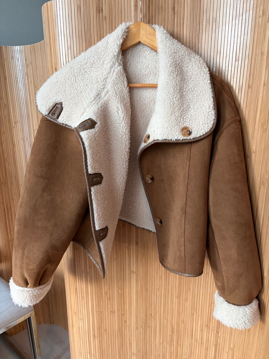 리버시블 하이넥 숏코트 (양모100) 상품이미지1