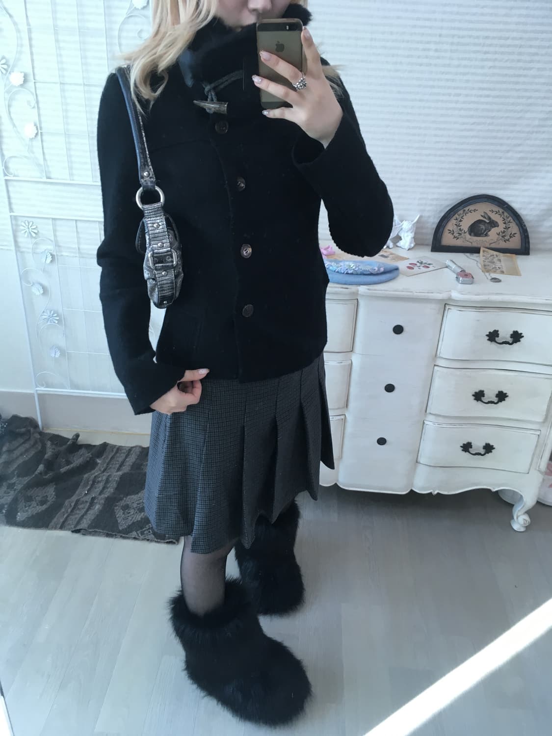 jpn vintage black duffle wool jk 상품이미지9