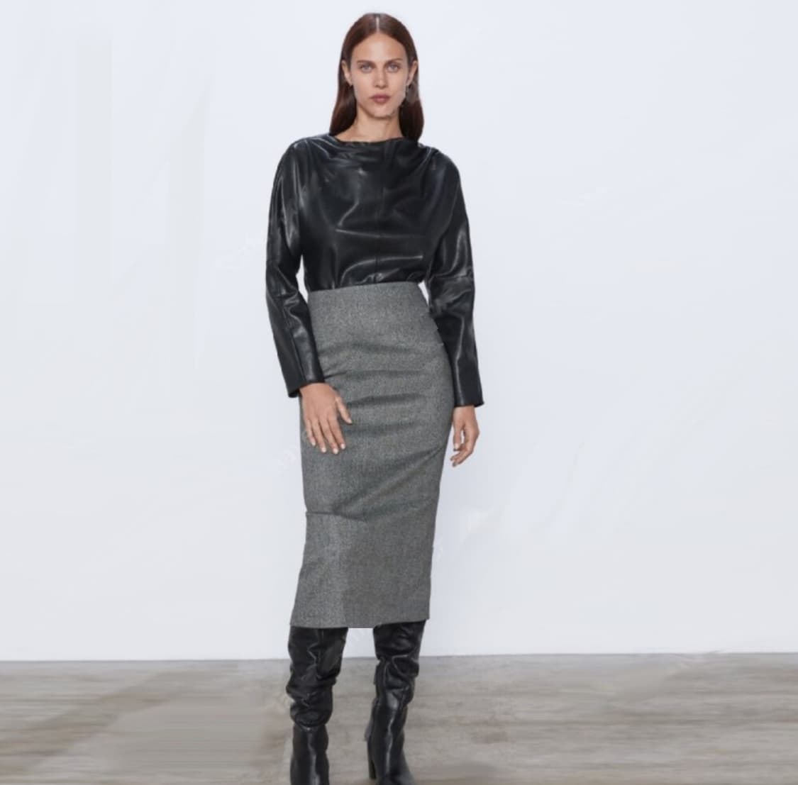 자라(ZARA) 헤링본 울스커트 66 새상품 상품이미지1