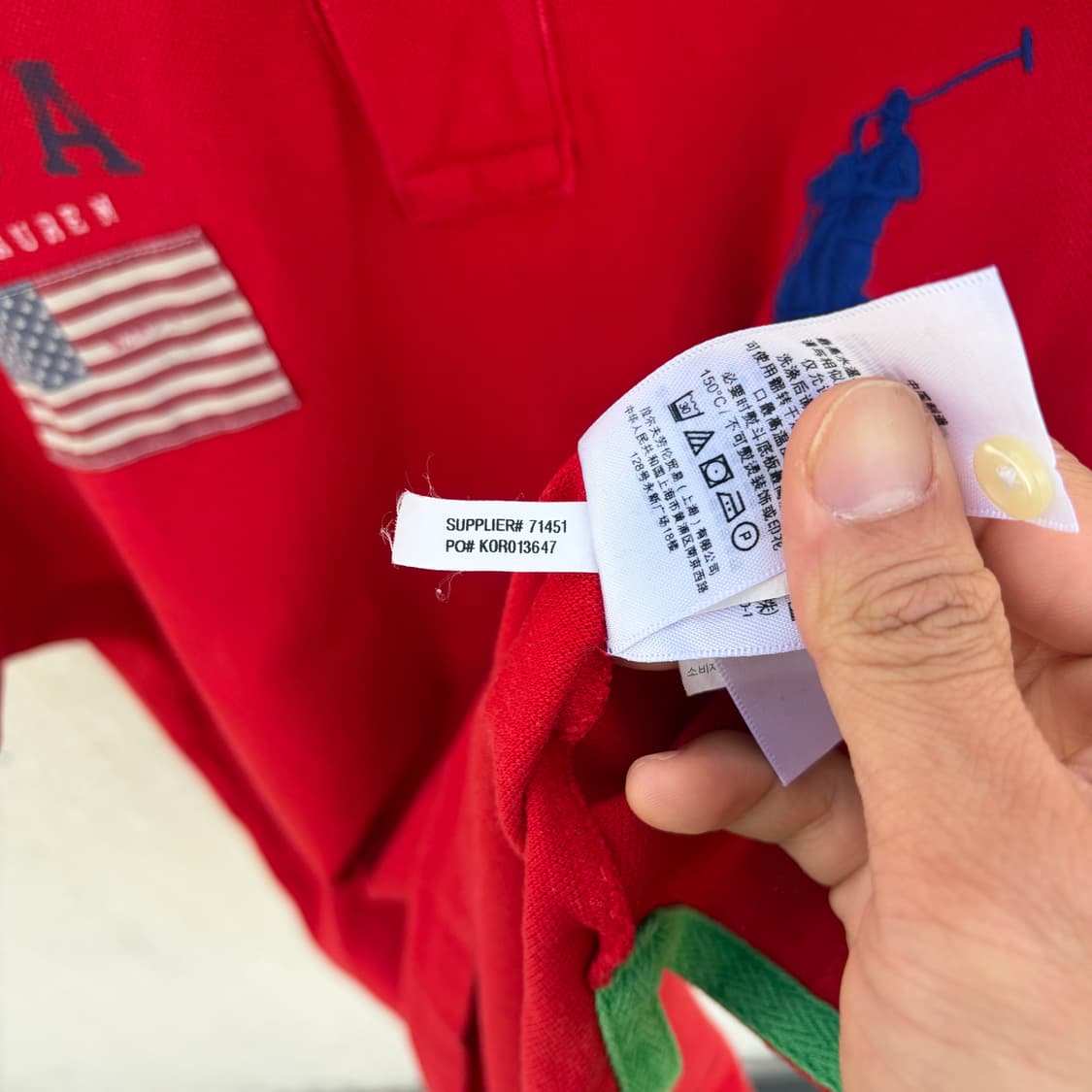 L)폴로 랄프로렌 치프키프 USA성조기 빅포니 PK카라 반팔 티셔츠 상품이미지4