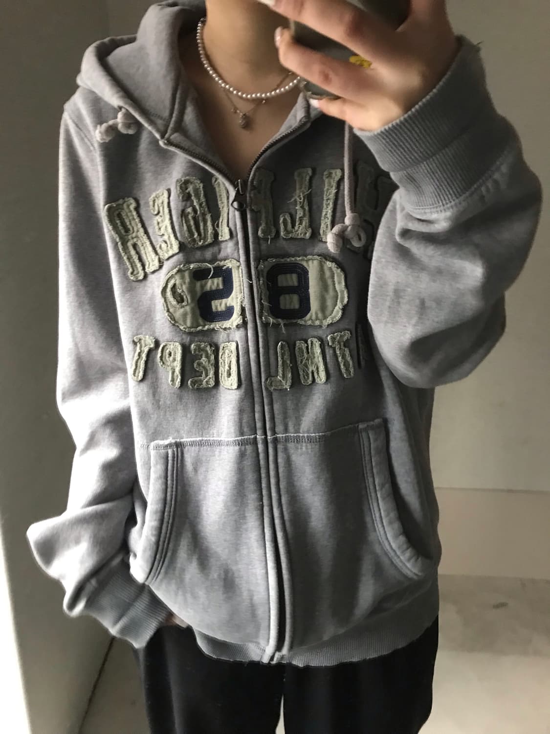 타미힐피거 그레이 빅로고 후드집업 상품이미지4