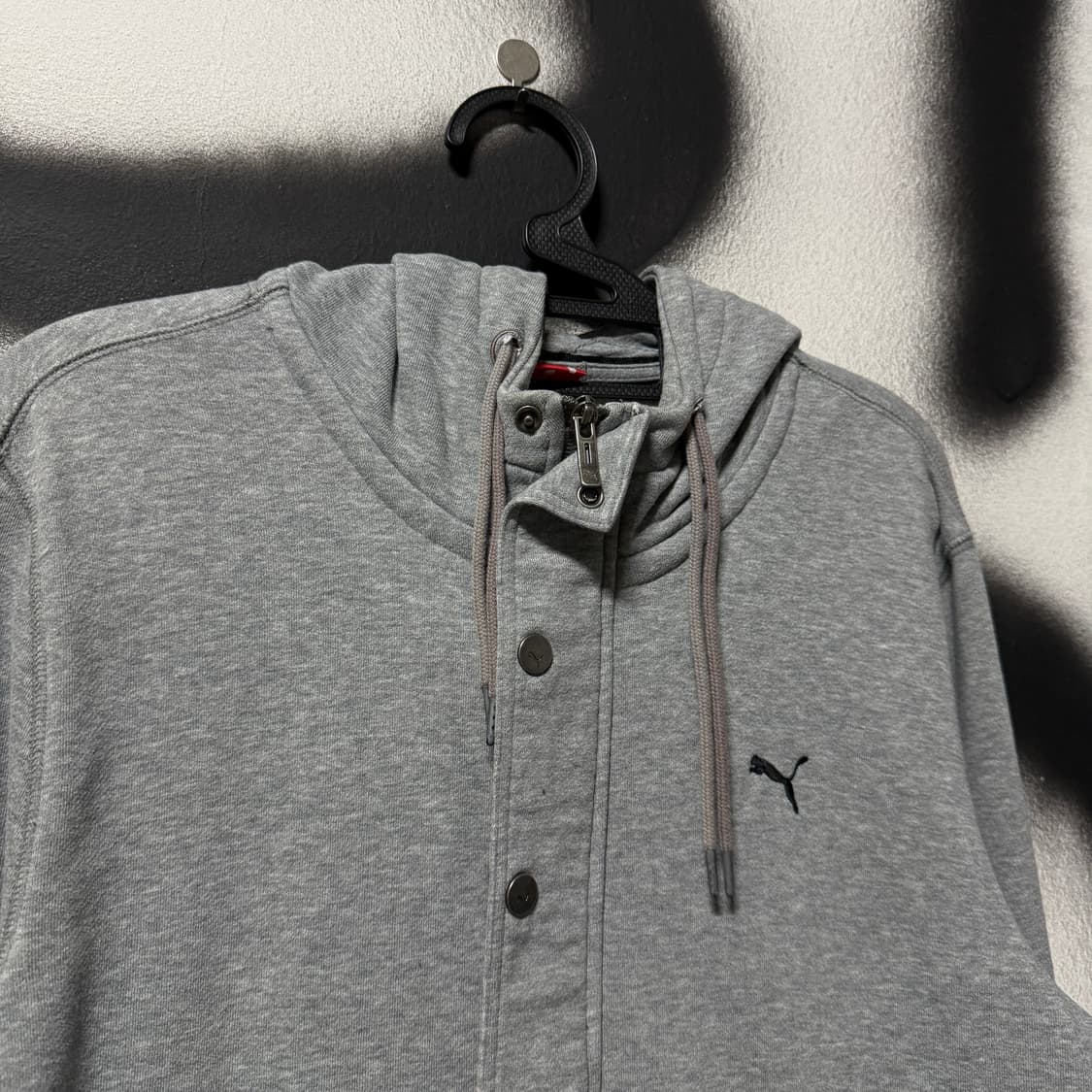 푸마 엘보 패치 디테일 멜란지 그레이 집업 후디 상품이미지3