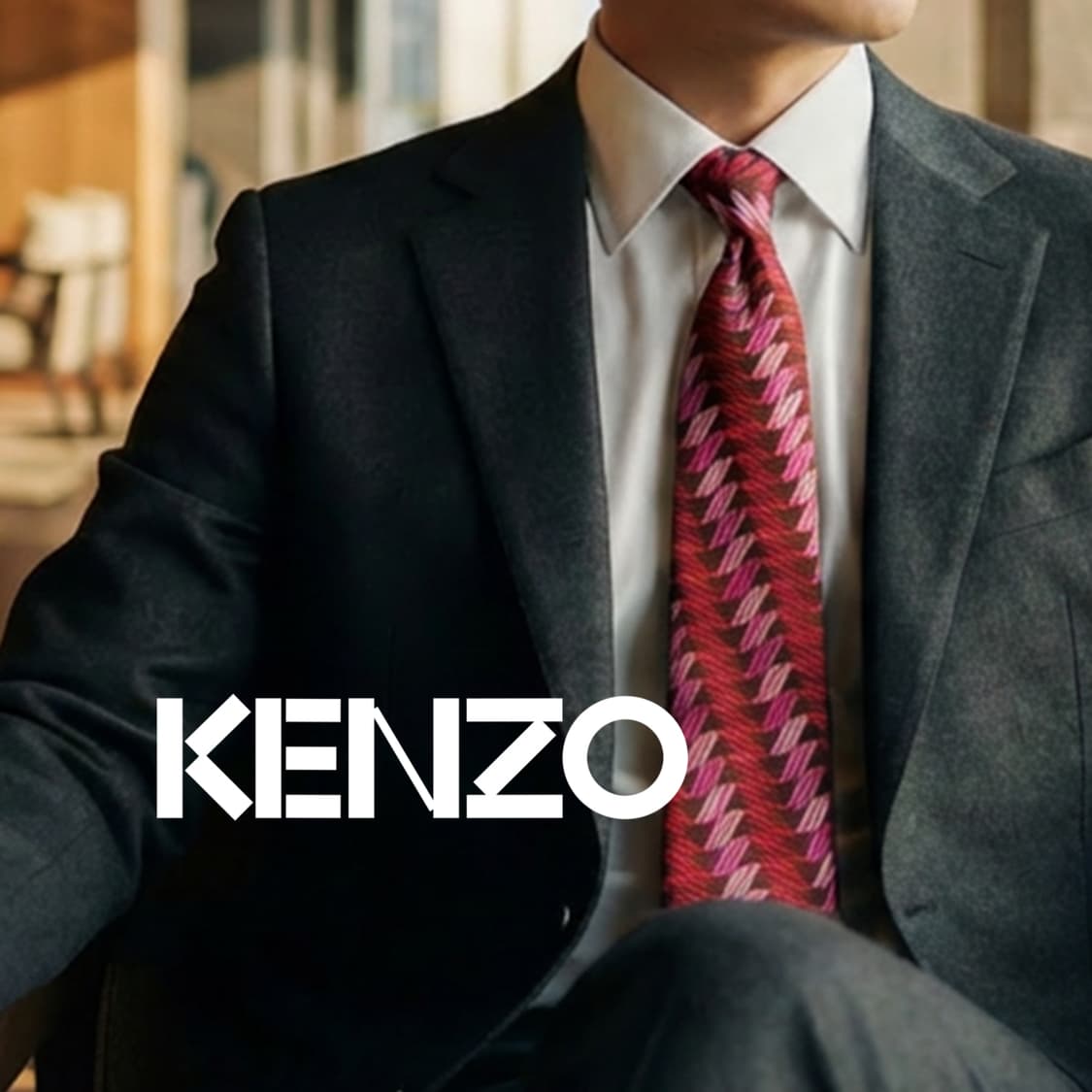 겐조 실크 핑크 기하 패턴 넥타이 9.3cm A+~A등급 K2520
 상품이미지1