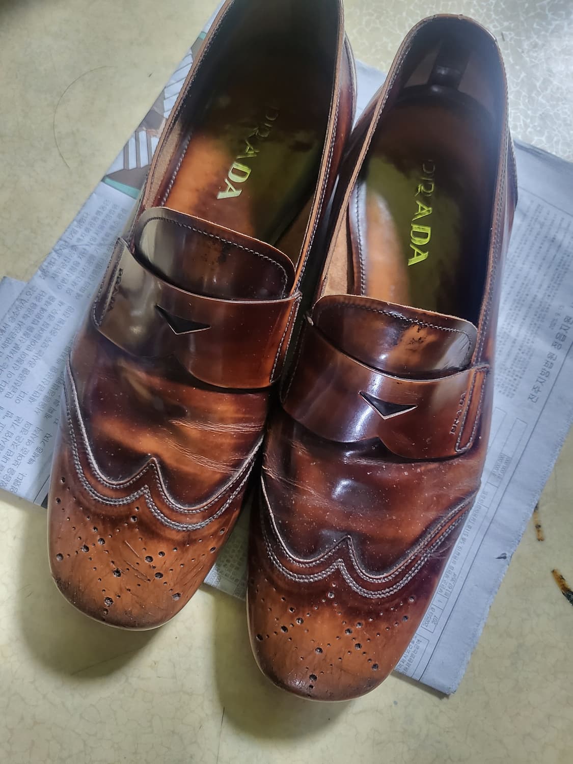 빈티지 프라다 로퍼 브라운 9사이즈 상품이미지4