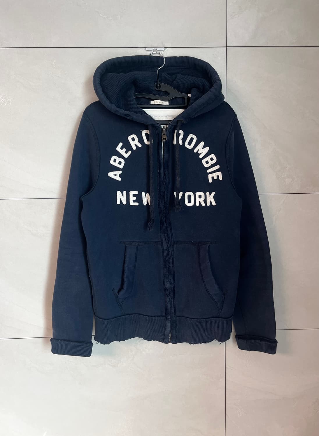 아베크롬비 스펠로고 후드집업 네이비 [S]  상품이미지1