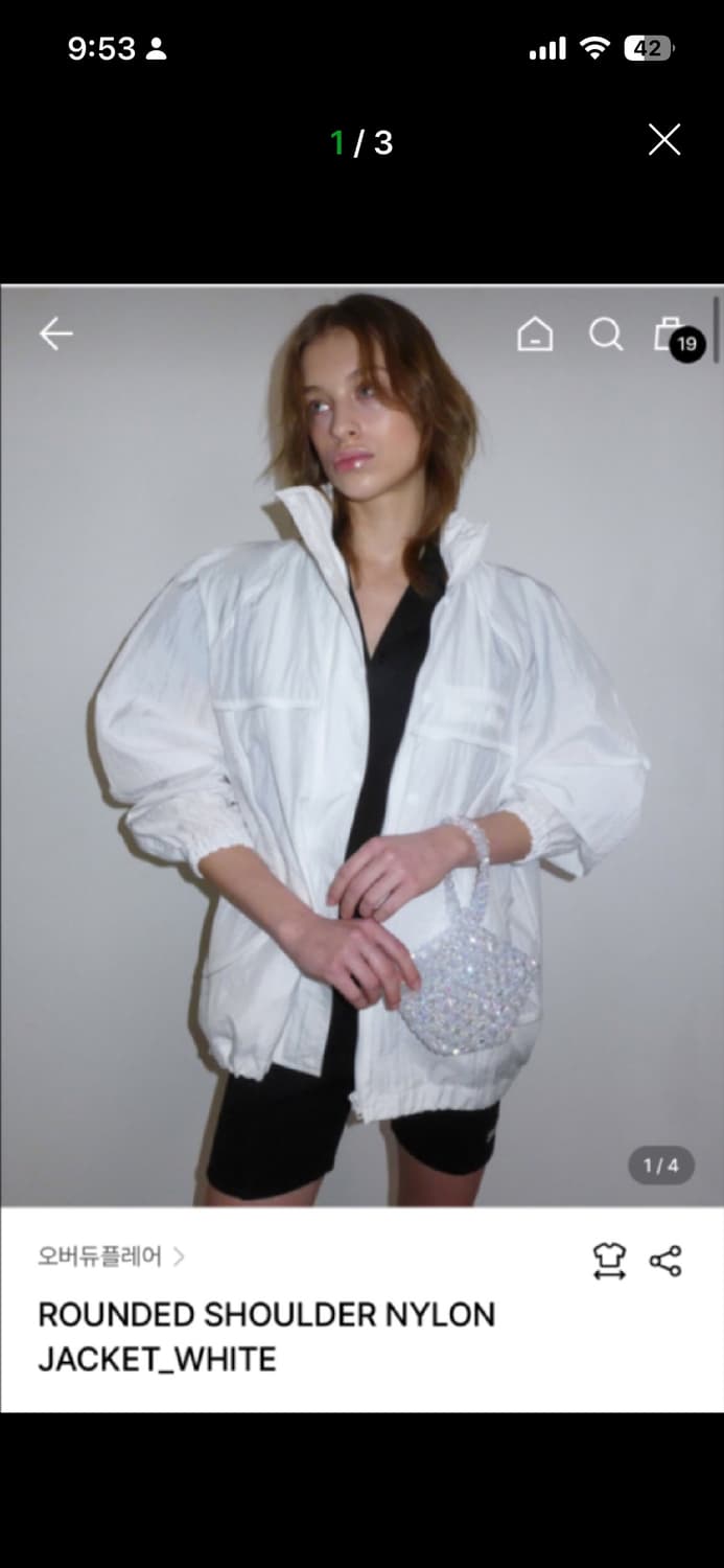 오버듀플레어 ROUNDED SHOULDER NYLON JACKET_WHI 상품이미지1