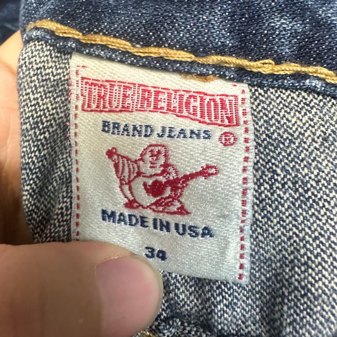 트루릴리전 조이슈퍼티 오렌지 스티치 부츠컷워싱데님진 34 상품이미지4