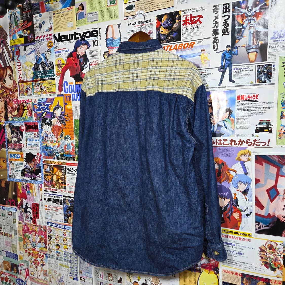 JPN 타탄 체크 웨스턴 스티치 데님 셔츠 상품이미지5