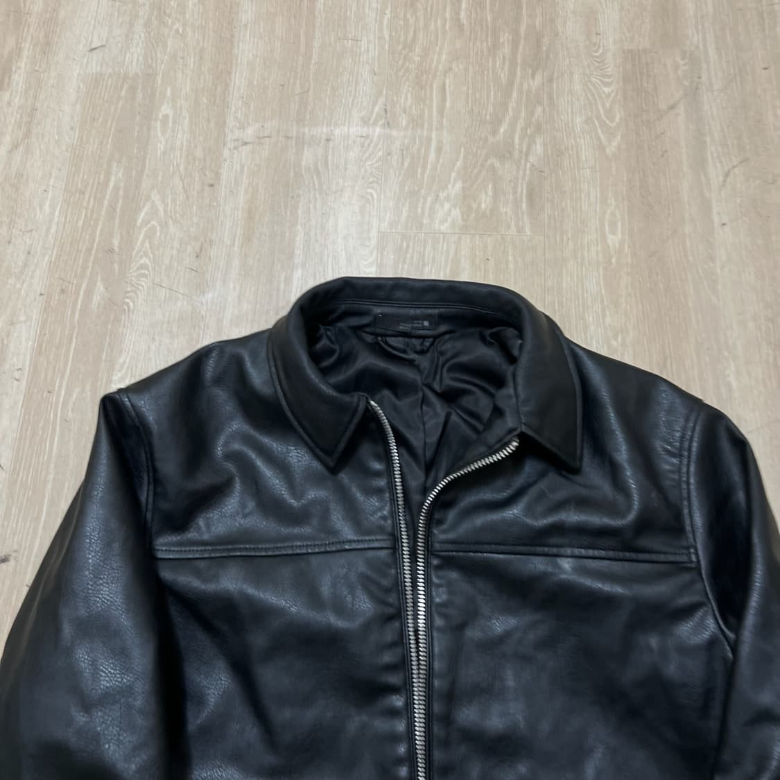 자라 남성 오버사이즈 라이더 봄버 가죽자켓 M/95  상품이미지2