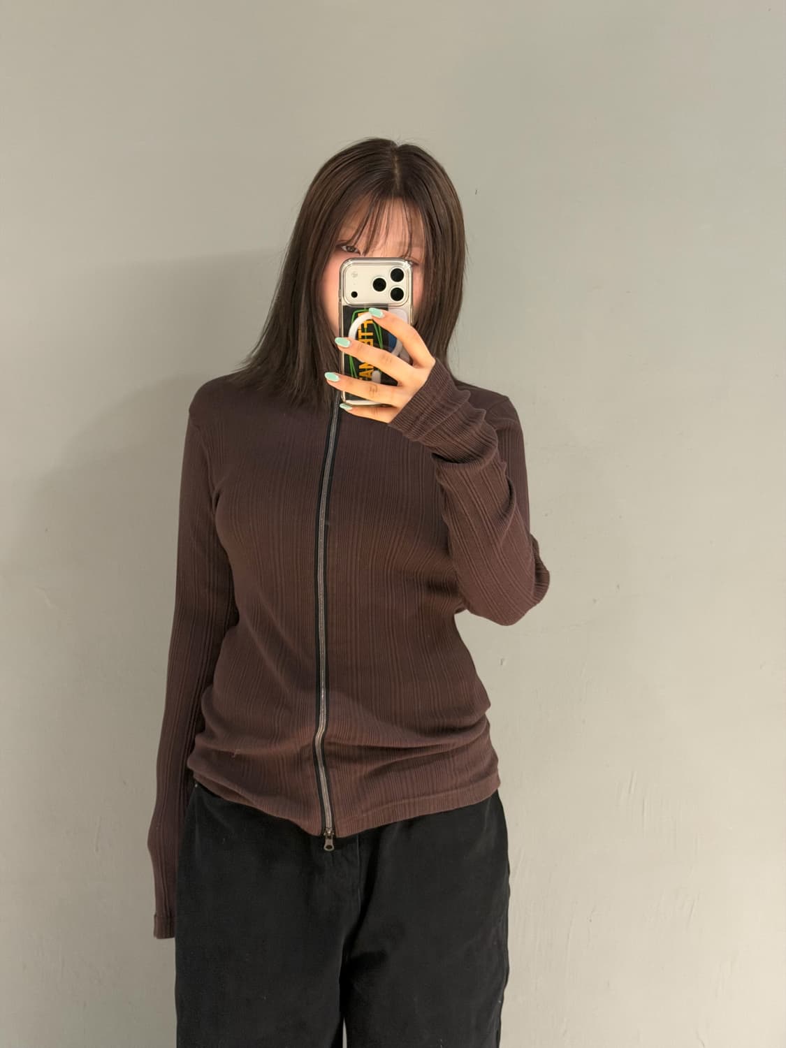 2-way zipper ribbed zip-up 상품이미지2