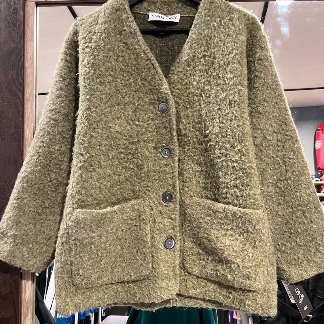 OUR LEGACY 아워레가시 카키 투포켓 울 블렌드 미니멀 퍼지 덤블  상품이미지1