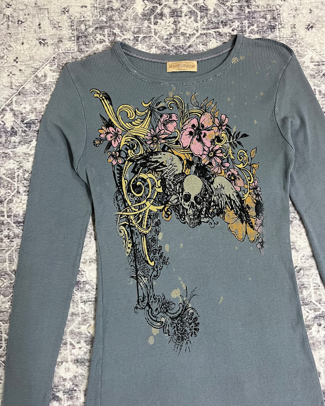 Skinny Minnie skull printing long sleeve 상품이미지4