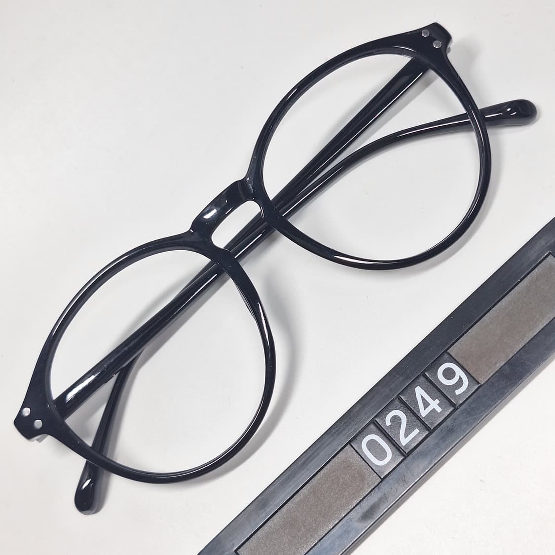 일본 빈티지 보스턴 블랙 슬림 뿔테 안경테 141mm 리벳 y2k 클래식 상품이미지1
