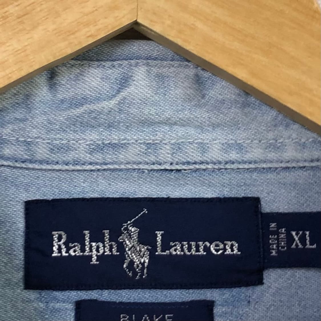 Xxl 폴로 데님 패치 워크 셔츠 상품이미지3