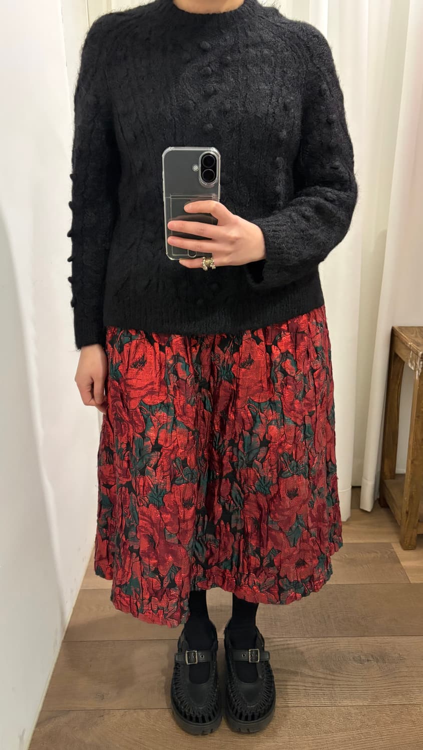 Floral Jacquard Texture Volume Skirt 상품이미지3