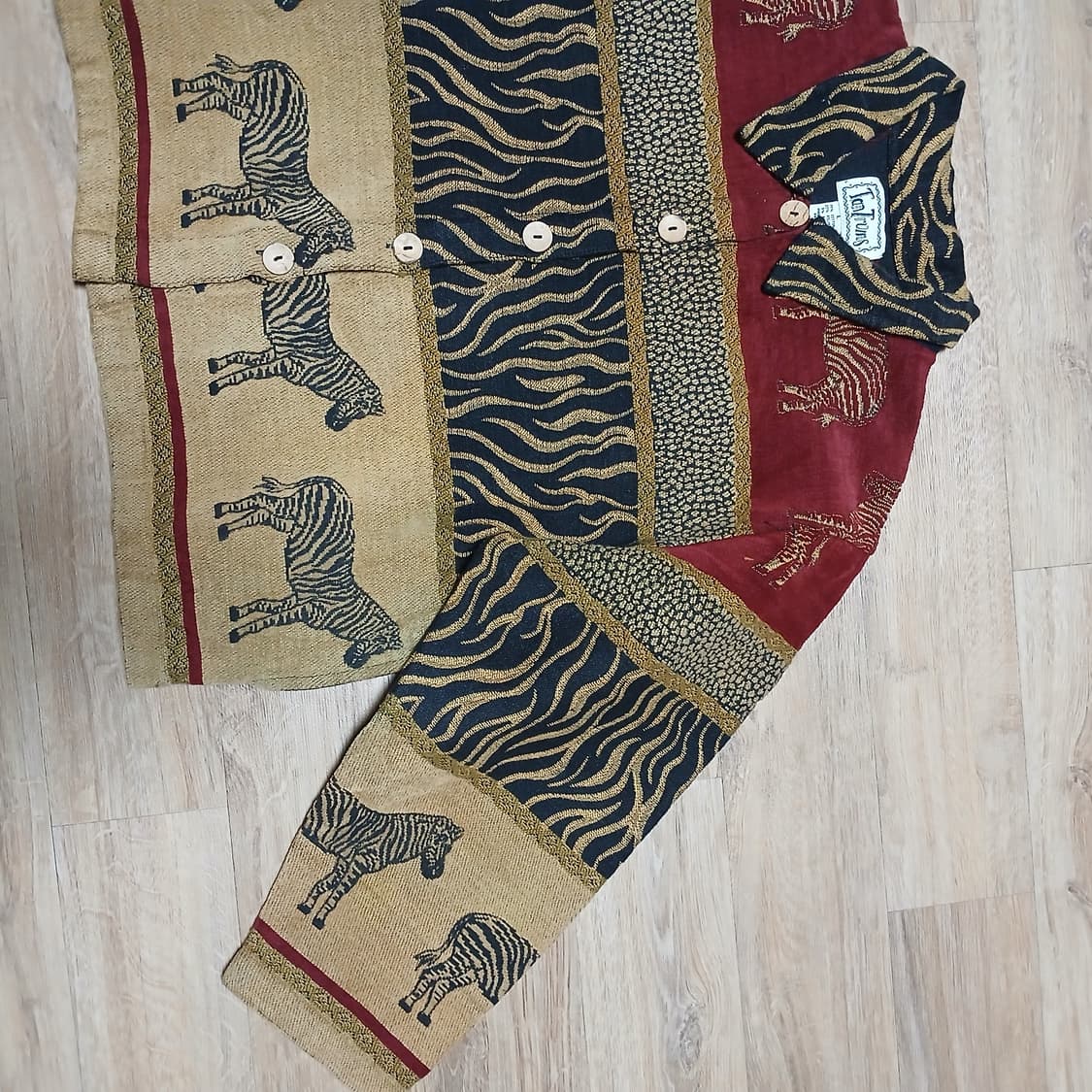 해외판 TANTrums 얼룩말 특이한 원단 짜임의 자켓 빈티지 상품이미지4