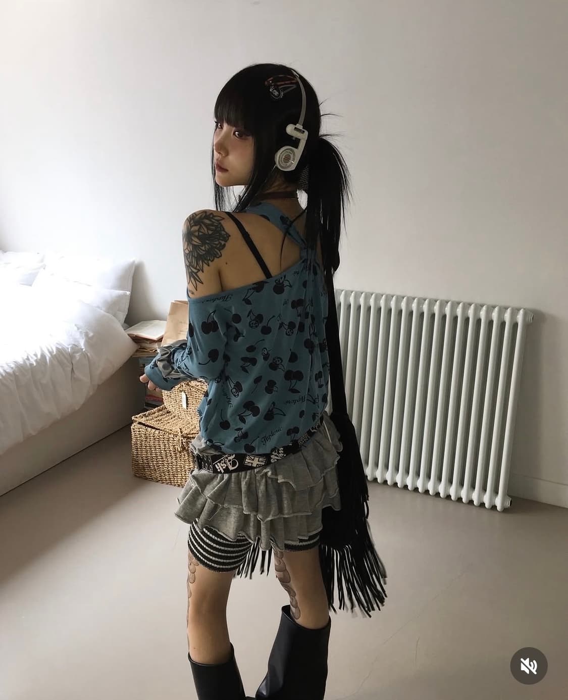 히스테릭 글래머 히글 오프숄더 민트 블루 빈티지 대장템 버테클 상품이미지4