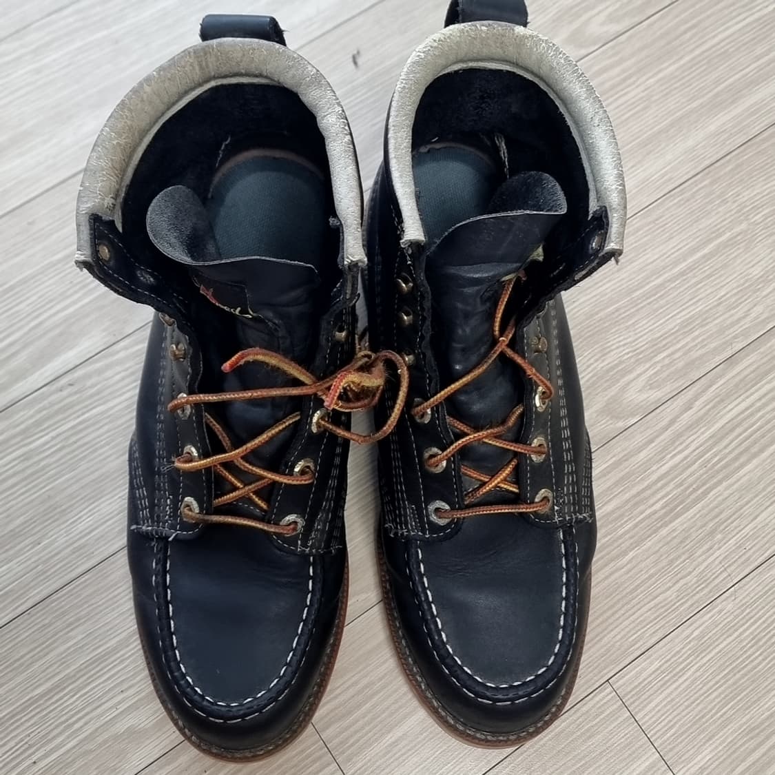 쏘로굿 블랙 레더 목토 워커 부츠(270-275) 상품이미지2