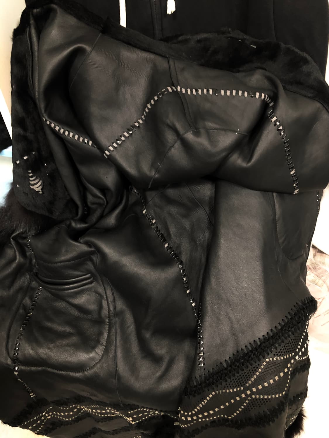 크,,,너무 멋진 아우터,,,퍼트리밍포인트&양면가죽 롱코트자켓 상품이미지10