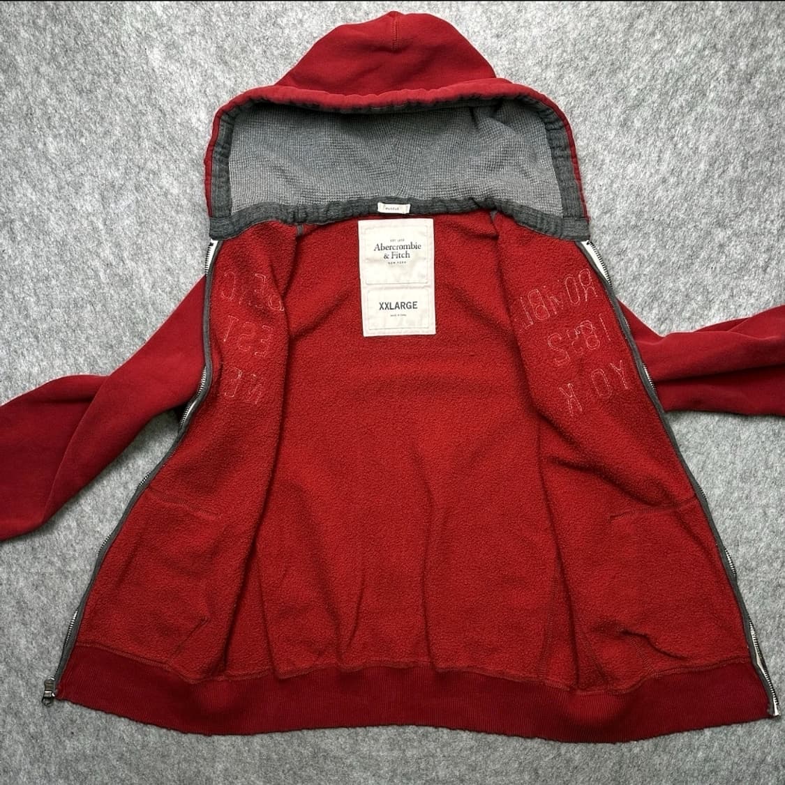 [2XL] 아베크롬비 아담스 마운틴 레드 후드 집업 상품이미지2