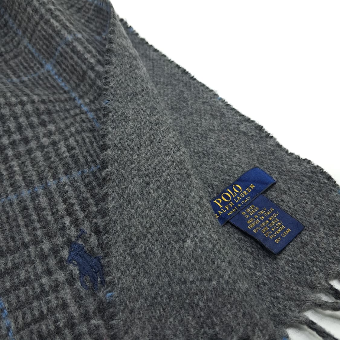 MX254 폴로 랄프로렌 하운드투스 그레이 양면 버진울 목도리 머플러 상품이미지5