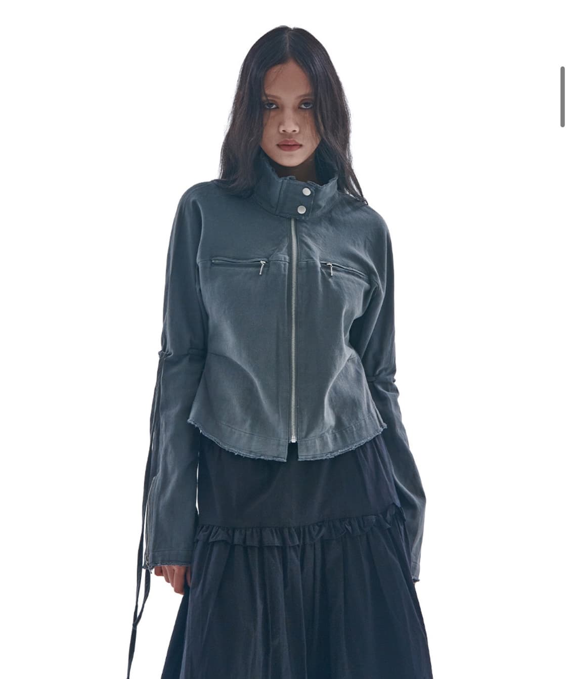 플레이스 스튜디오 데미지 빈티지 워싱 스트링 라인 코튼 집업 자켓 상품이미지1