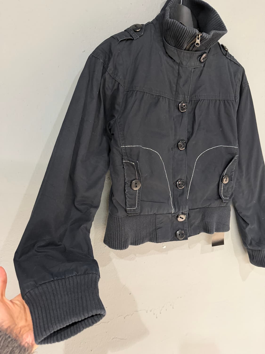 high-neck button-up crop jacket 상품이미지8