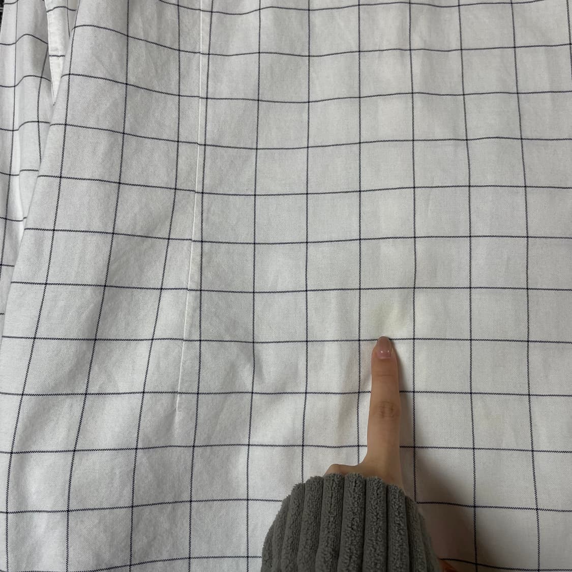 라코스테 화이트 깅엄체크 원포켓 긴팔 셔츠 슬림핏 M 상품이미지6