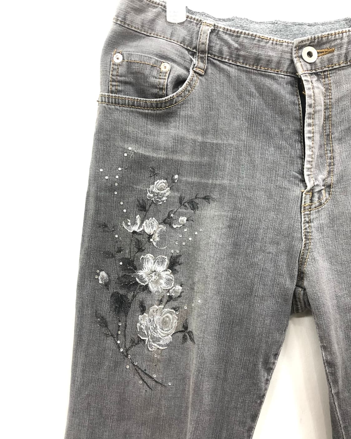 oriental floral embroidery capri pants 상품이미지3