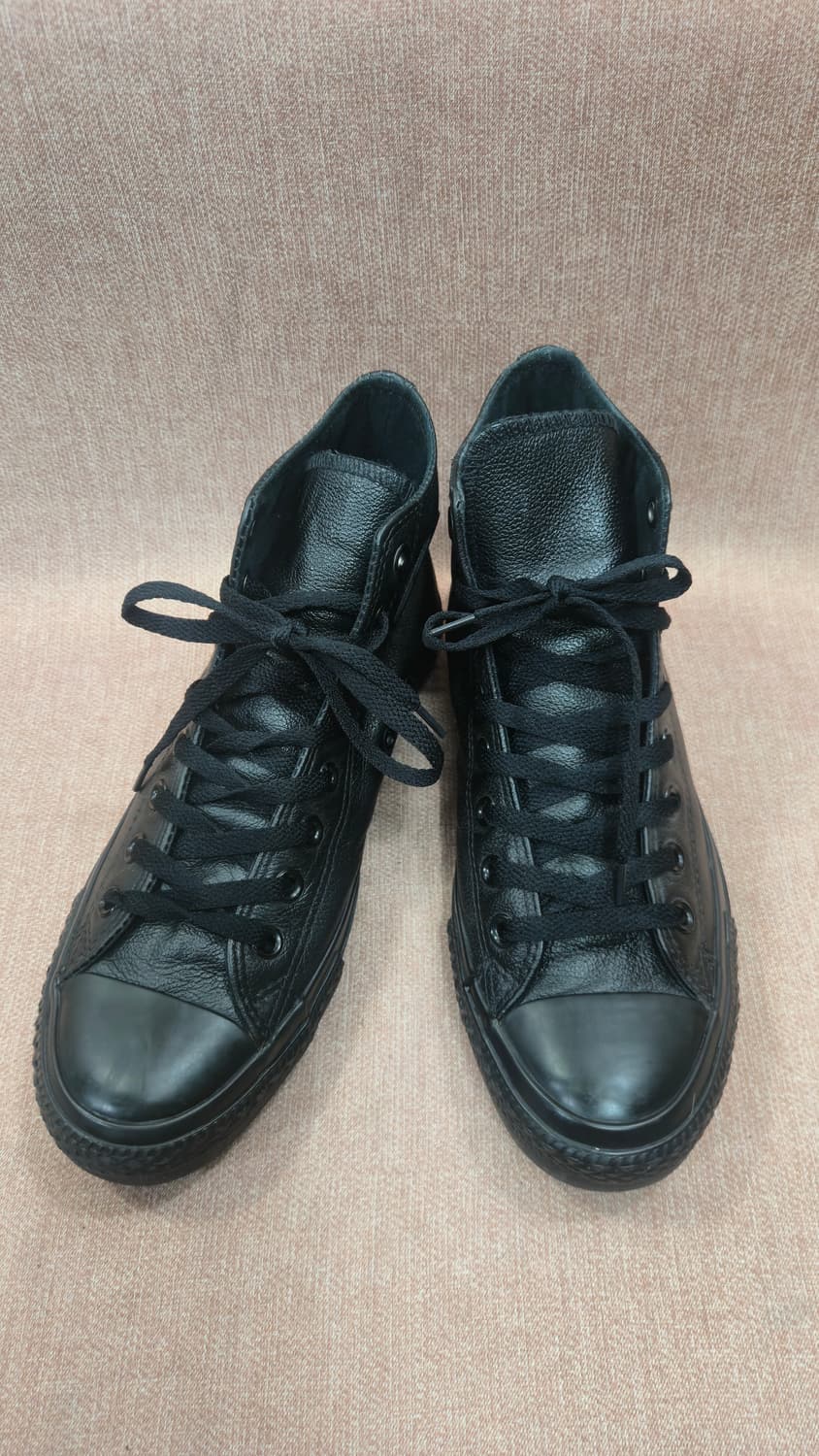 컨버스 260mm- 척테일러 올스타 레더 하이 블랙 모노 상품이미지1