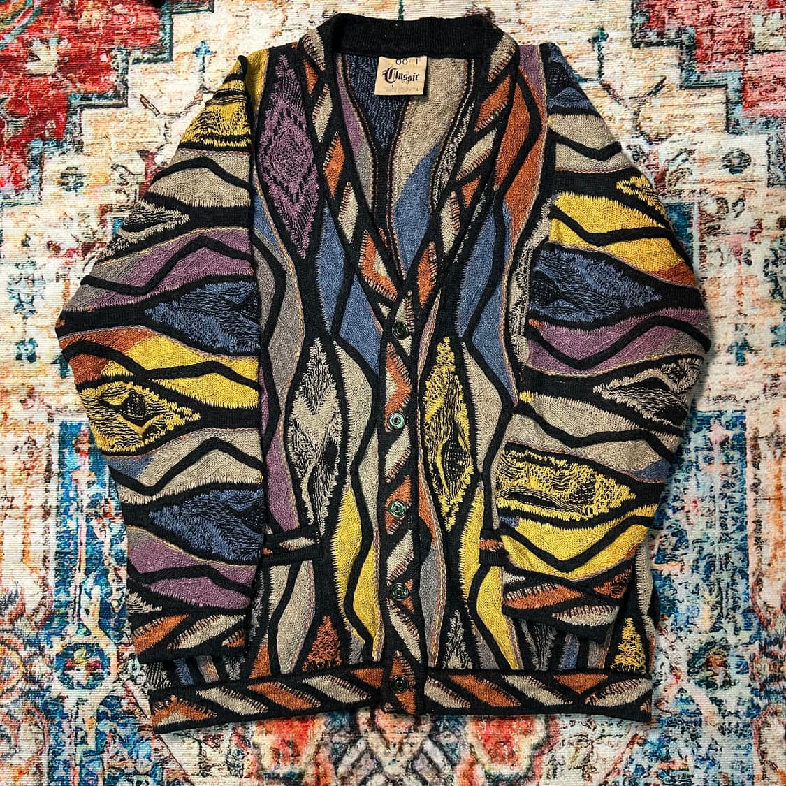 [L] 90s 쿠지 3D 케이블 호주 울 가디건 상품이미지1