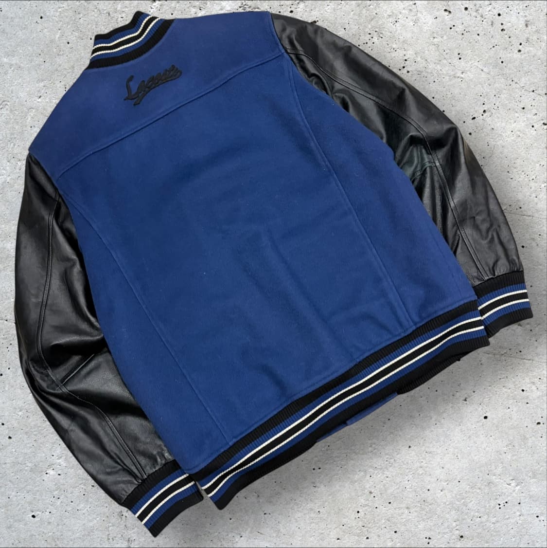 [100] 라코스테 양가죽 바시티 스타디움 자켓 블루/블랙 C219 상품이미지2