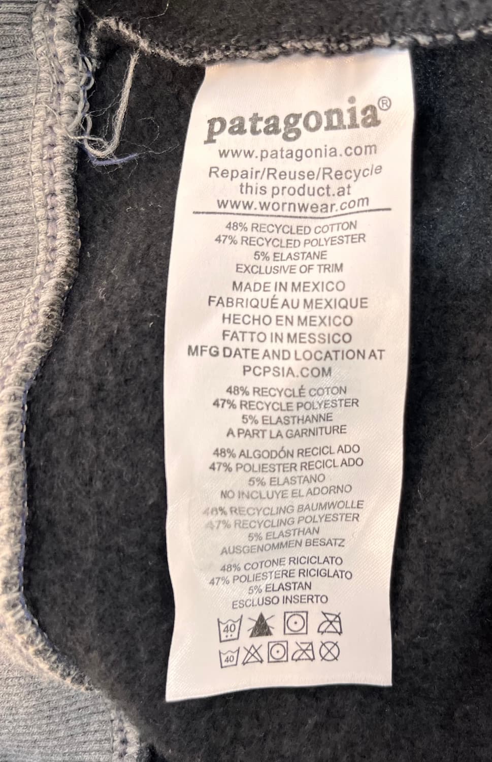 파타고니아 업라이절 크루 맨투맨 그레이 L 상품이미지7