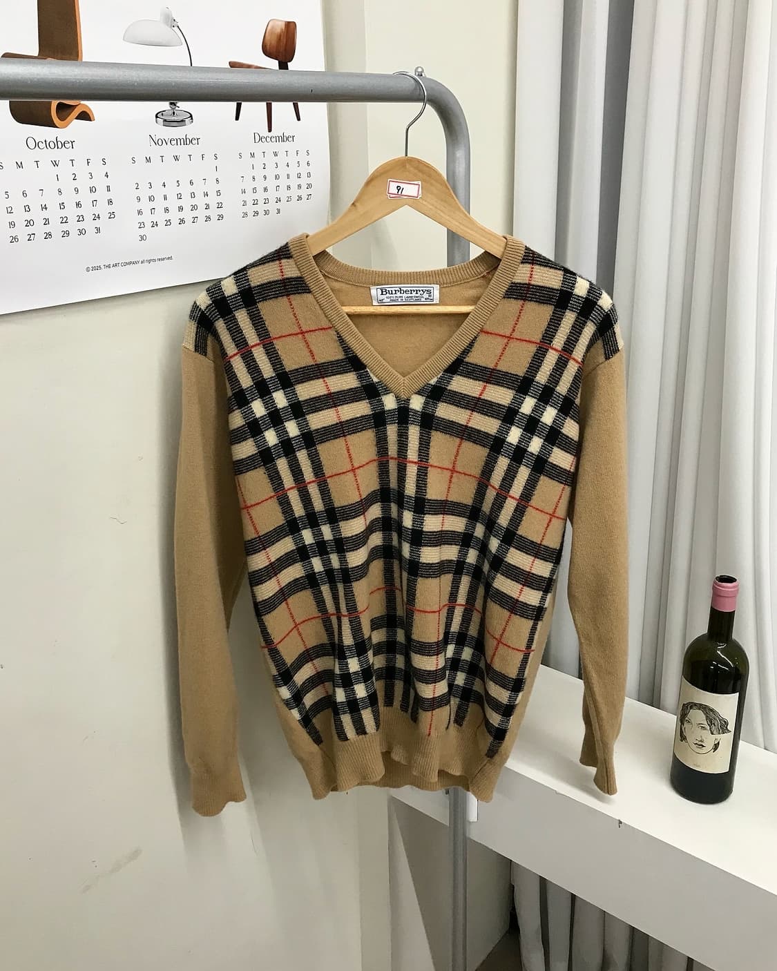 버버리 노바체크 브이넥 니트 상품이미지1