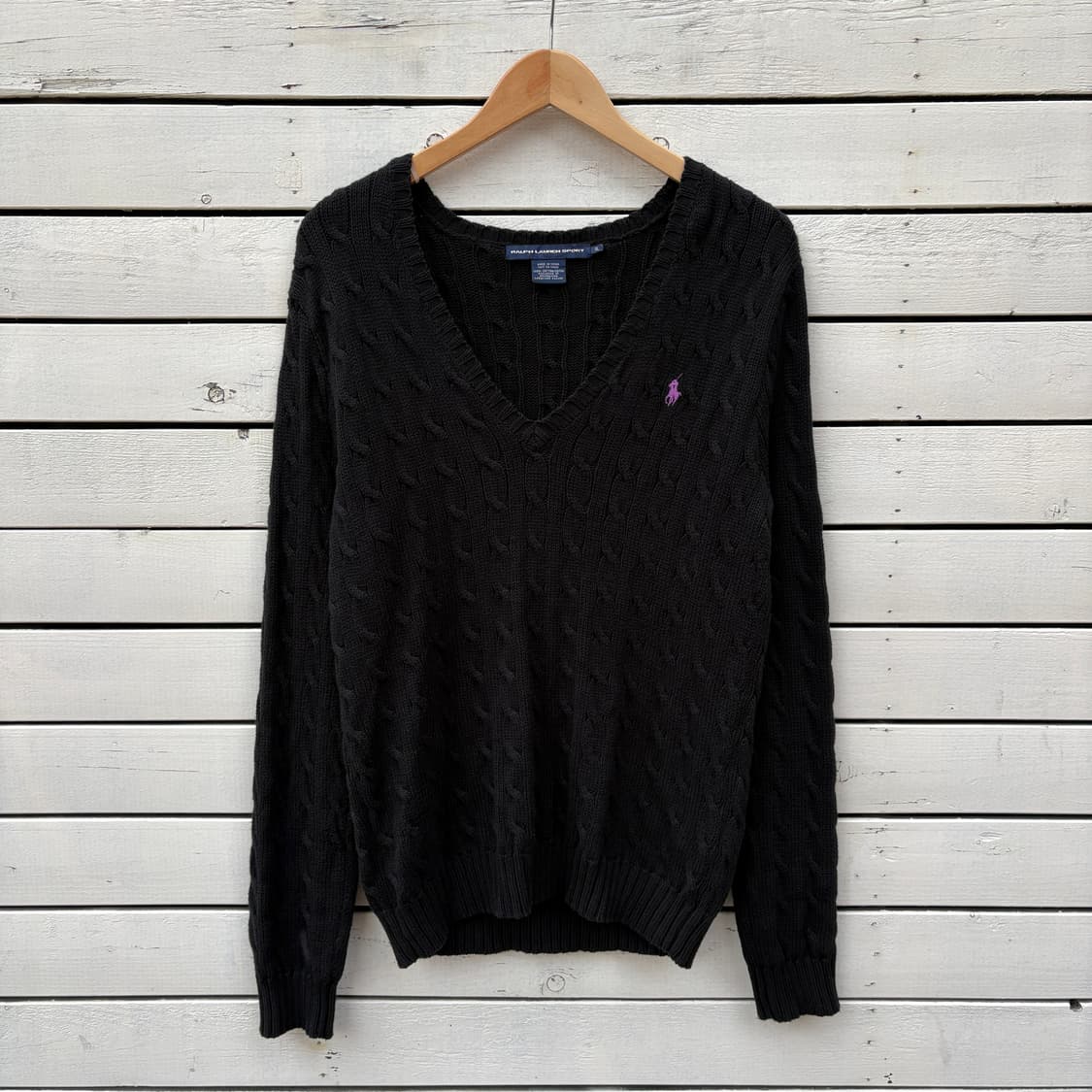 Polo 폴로 케이블 꽈배기 브이넥 니트 상품이미지1