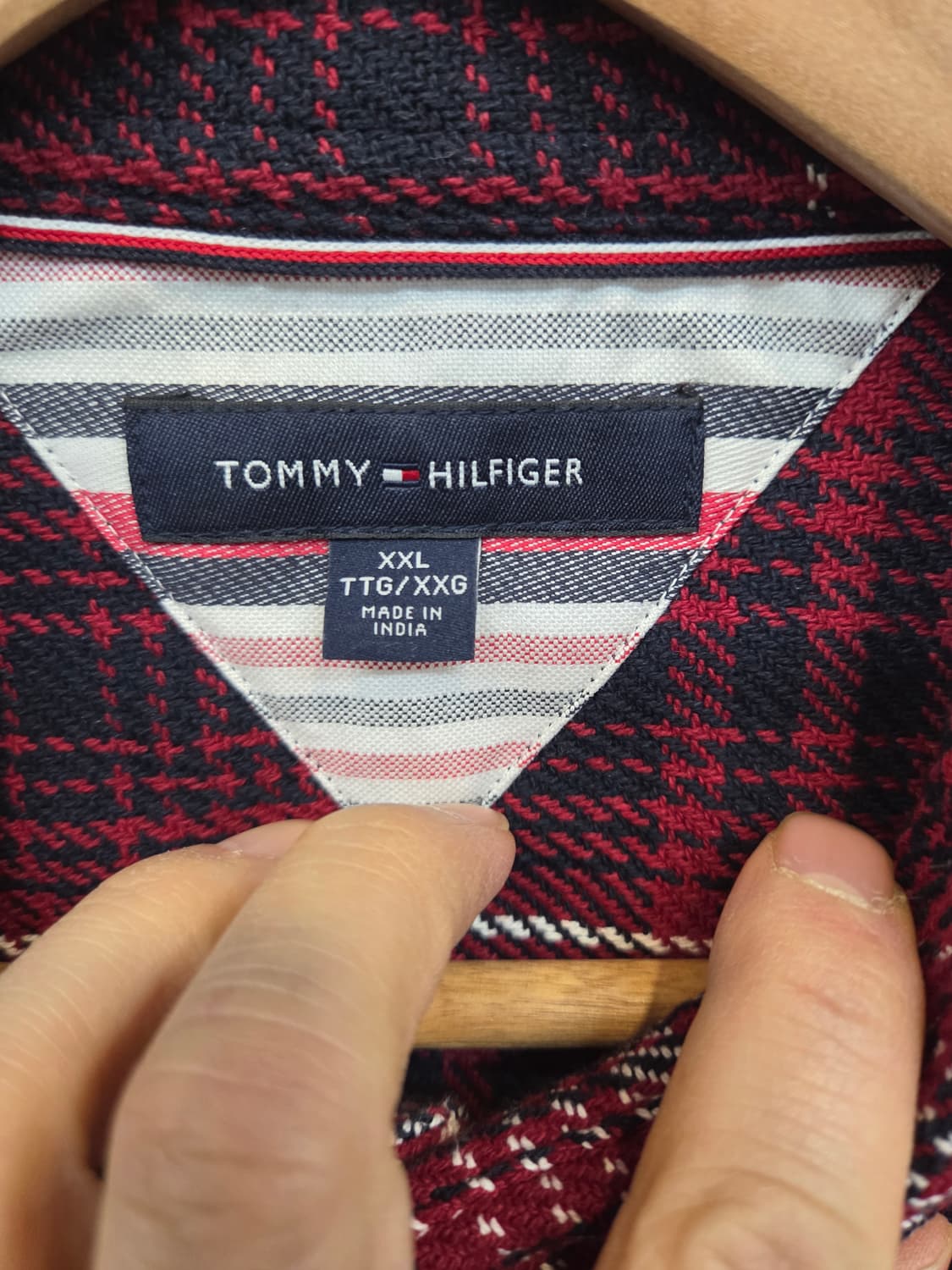 타미힐피거 레터링 플란넬 체크셔츠 자켓 xxl 상품이미지3