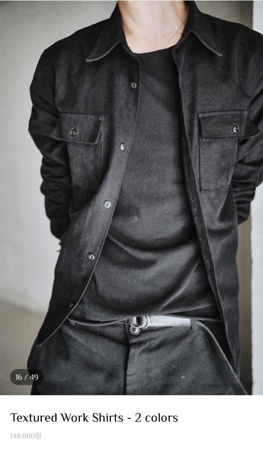 [구매] 모노프리베 텍스쳐드 워크셔츠 블랙 1사이즈 상품이미지1