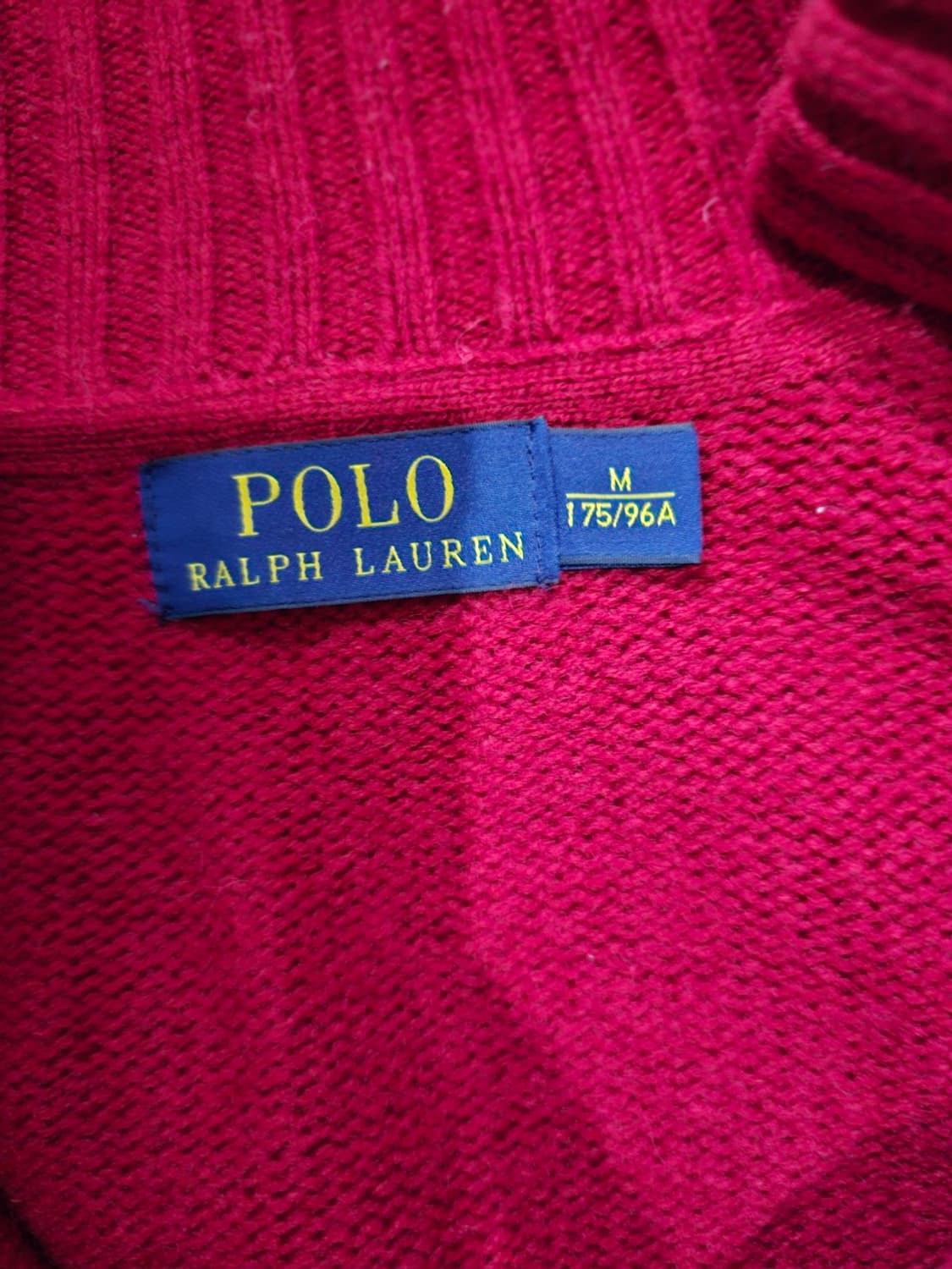 폴로 빅포니 레드 니트 집업 니트 자켓 95/ M 상품이미지5