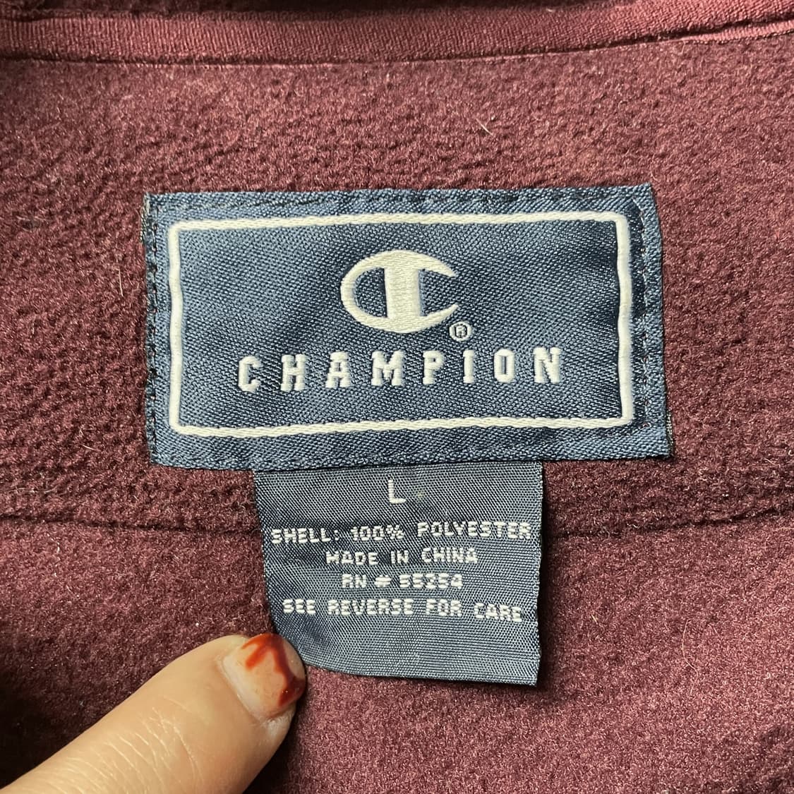CHAMPION 챔피온 빈티지 와인 플리스 후리스 후드티 A00475 상품이미지9
