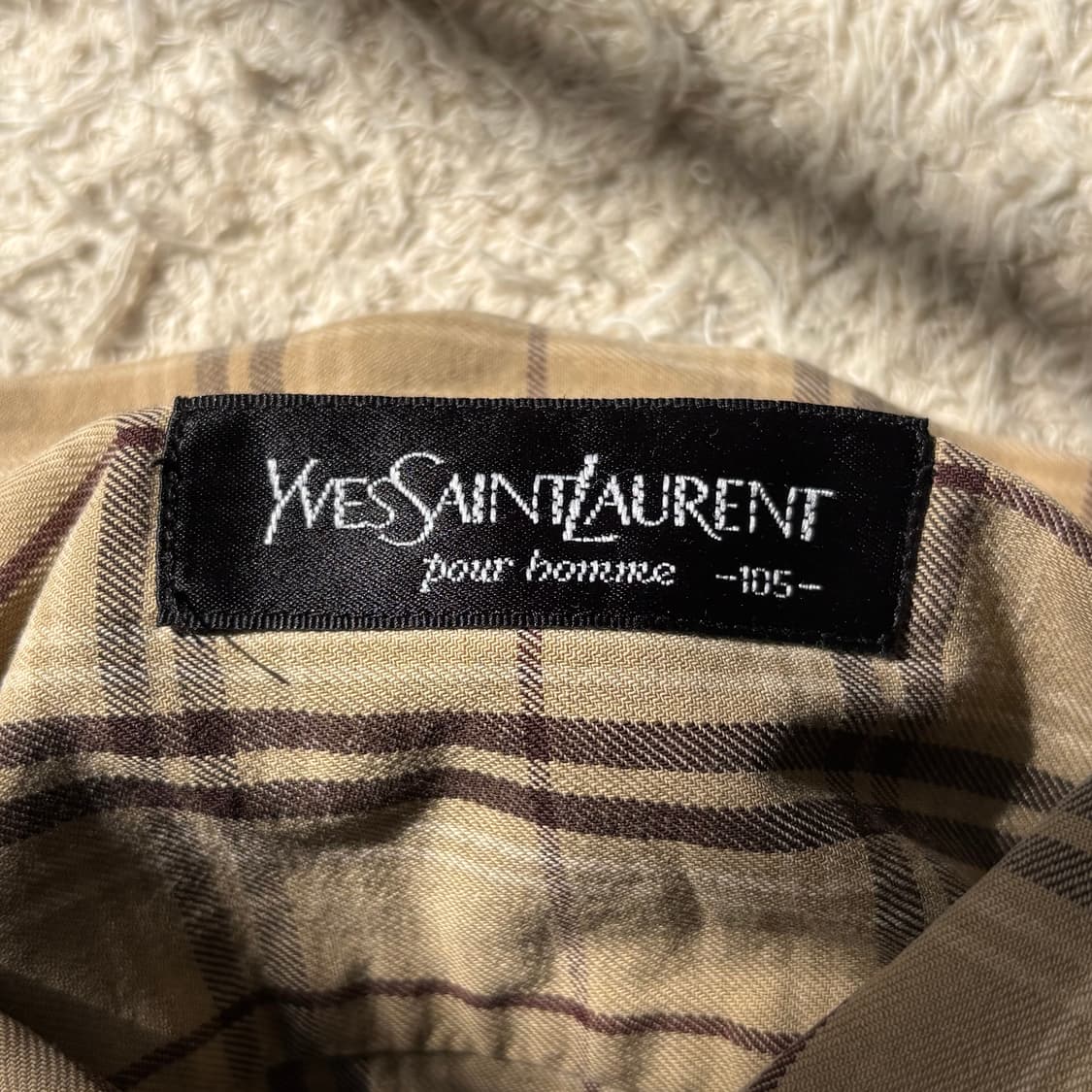 YSL 입생로랑 체크 패턴 포켓 셔츠 XL 상품이미지6