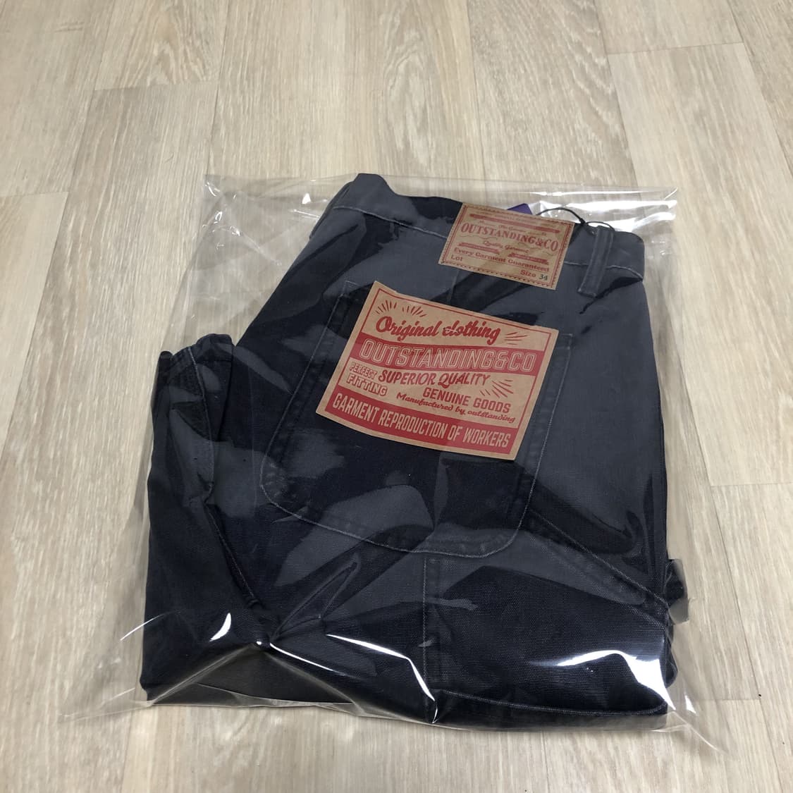 (34) 새상품 아웃스탠딩 캔버스 카펜터 더블니 쇼츠 반바지 차콜 상품이미지10