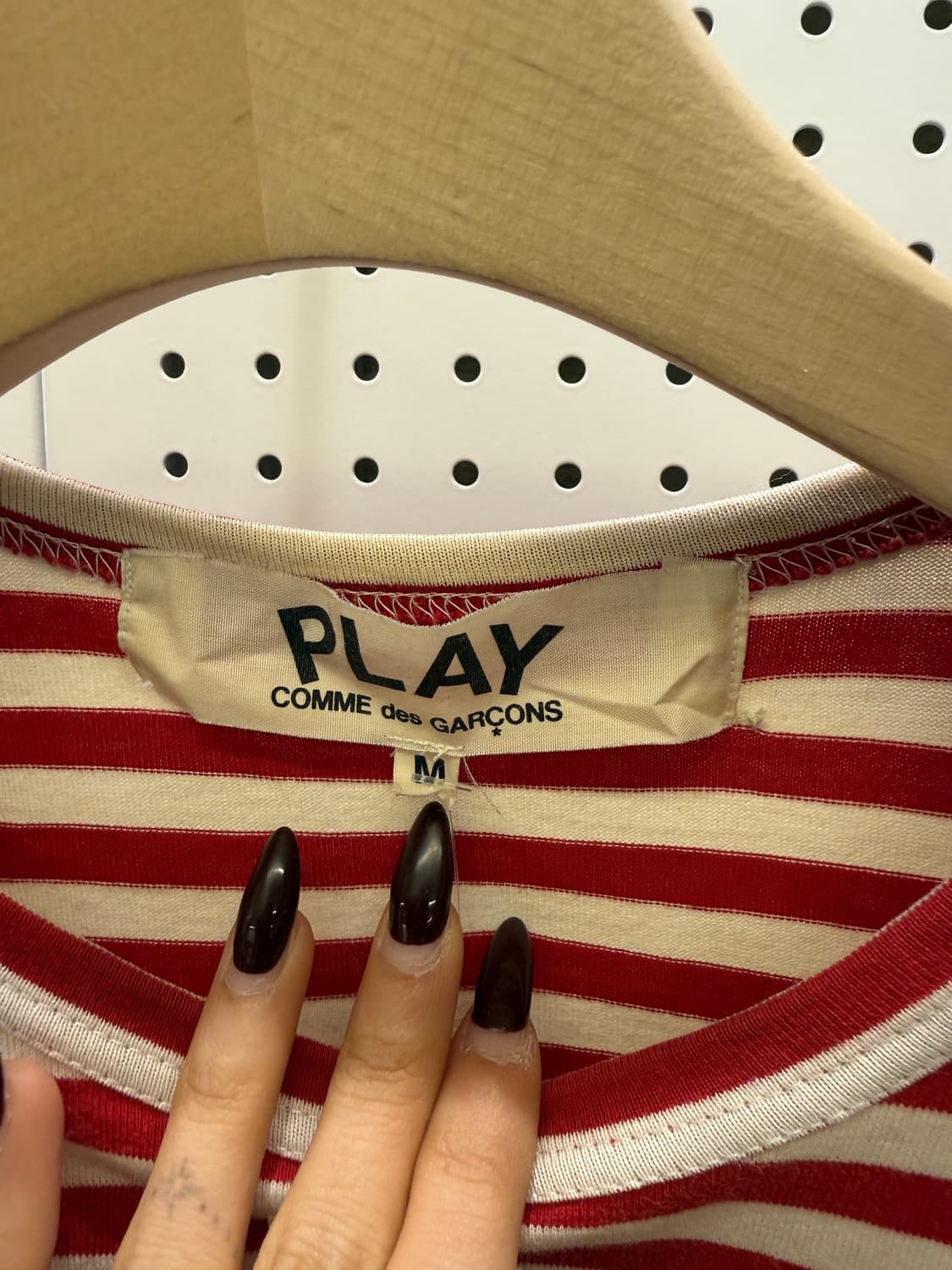 꼼데가르송 레드 하트 와펜 스트라이프 티셔츠 U1617 상품이미지5