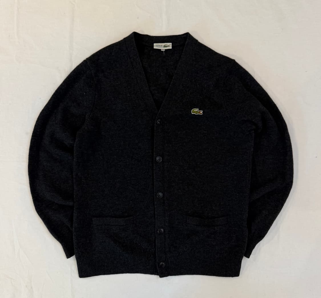 80s CHEMISE 라코스테 빈티지 그레이 울 가디건 상품이미지1