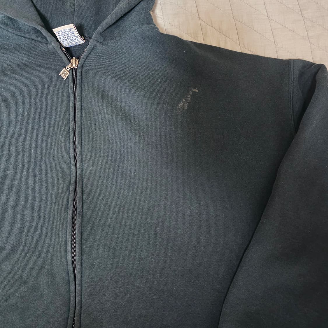 [XL] 90s USA 빈티지 러셀 애슬레틱 후드집업 블랙 하드페이드 상품이미지3