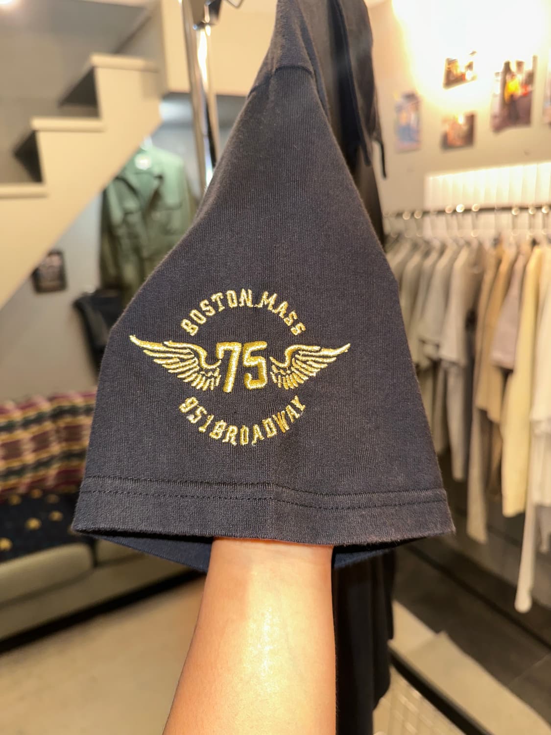 Vanson cotton speedways detail collar T 상품이미지7