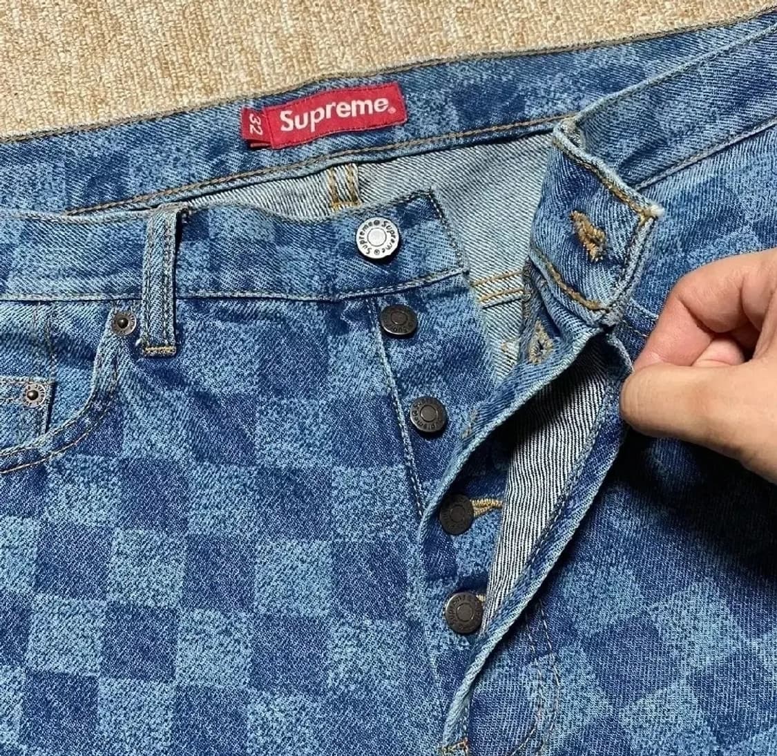 슈프림 체커보드 데님 팬츠 32 상품이미지3