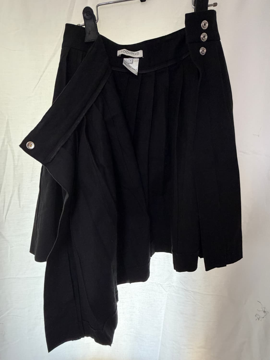 루즈슬립오버 플리츠 미디 버튼 레이어드 스커트 s 상품이미지6