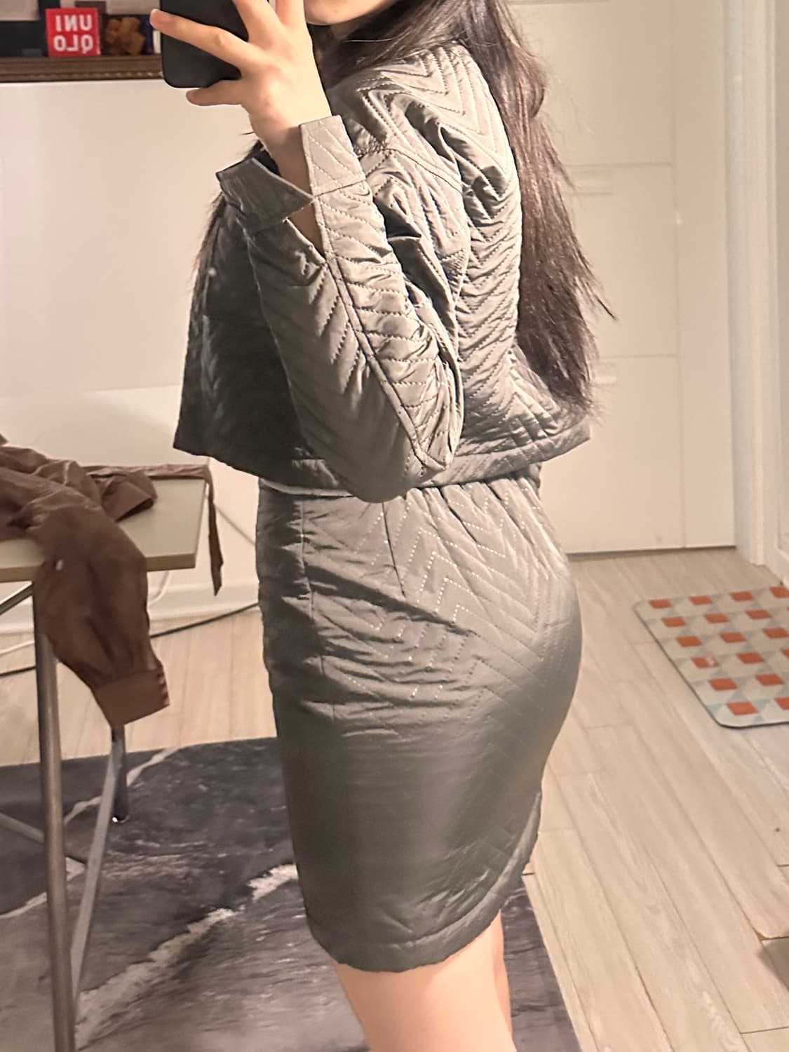 패딩 스커트 자켓 셋업 상품이미지3