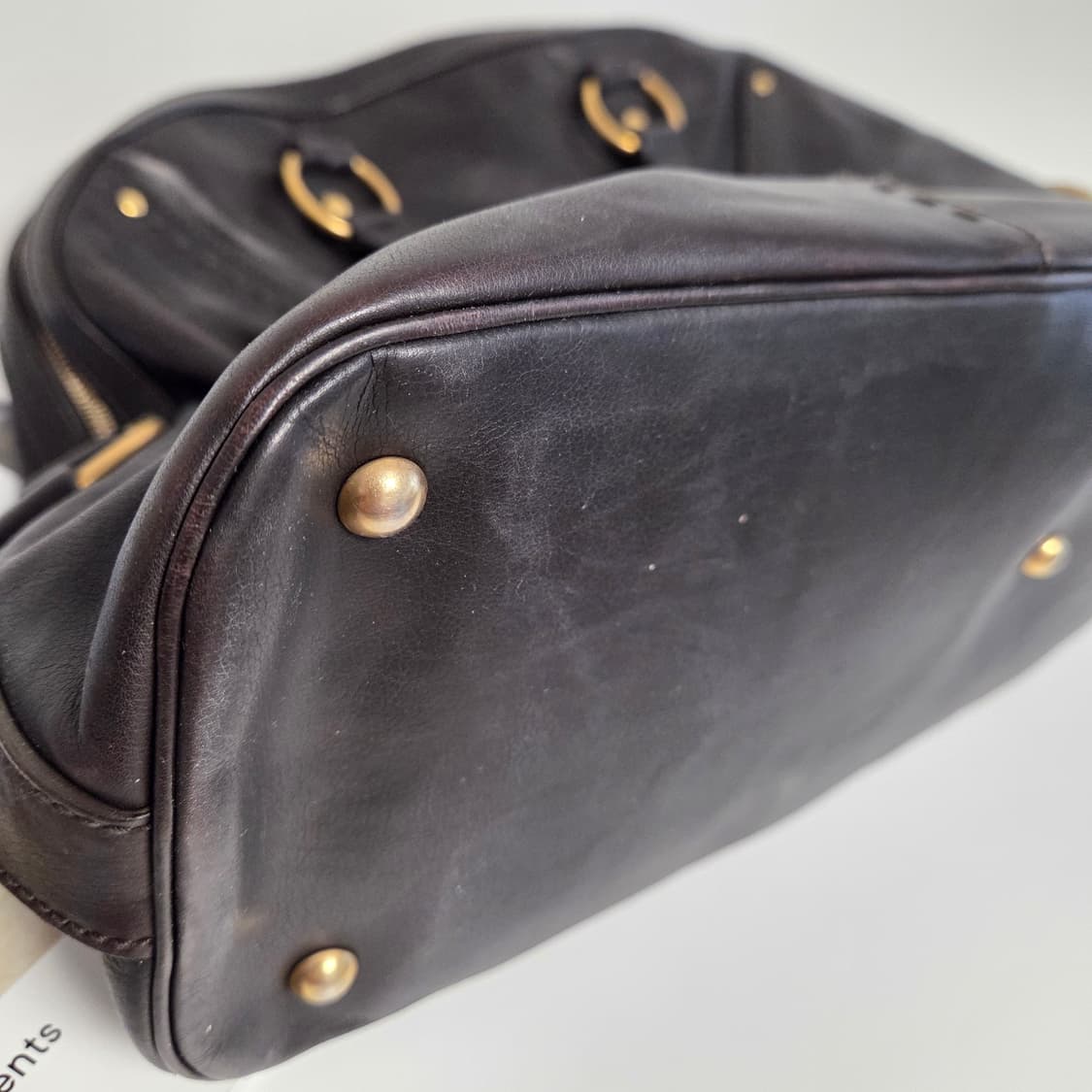 YSL 입생로랑 정품 금장 뮤즈백 오버라지 브라운 숄더백 리얼레더 토트백 상품이미지5