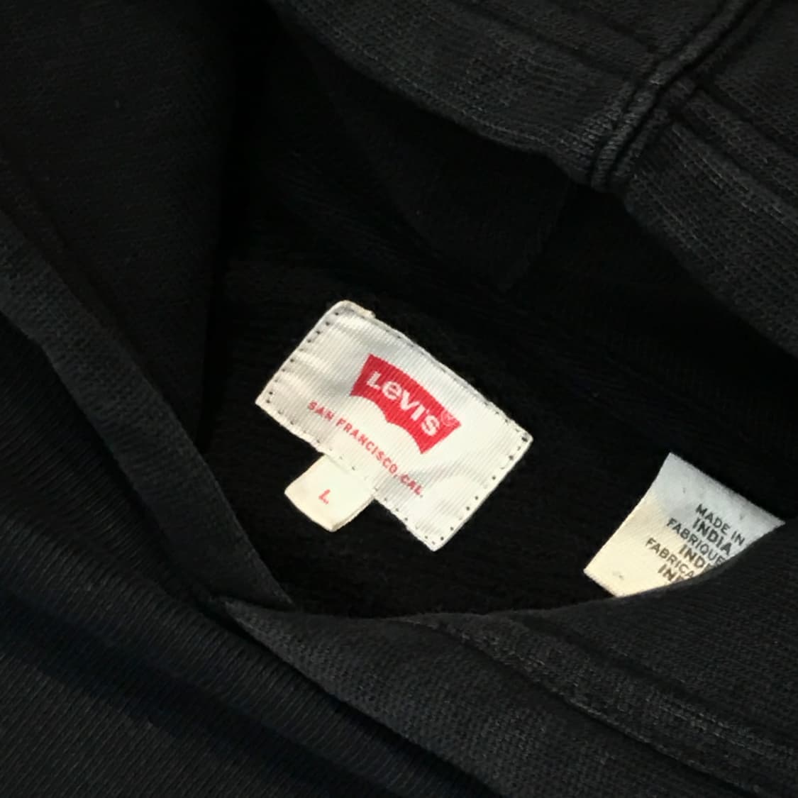 리바이스 시그니처 로고 블랙 쭈리 후디 남성 110 115 빅사이즈 상품이미지4